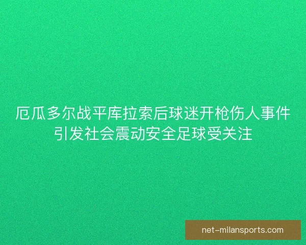 厄瓜多尔战平库拉索后球迷开枪伤人事件引发社会震动安全足球受关注